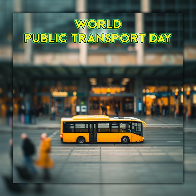 PSD world public transport day for social media post design