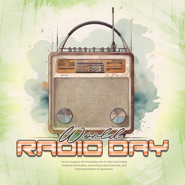 World radio day music day social media post banner template