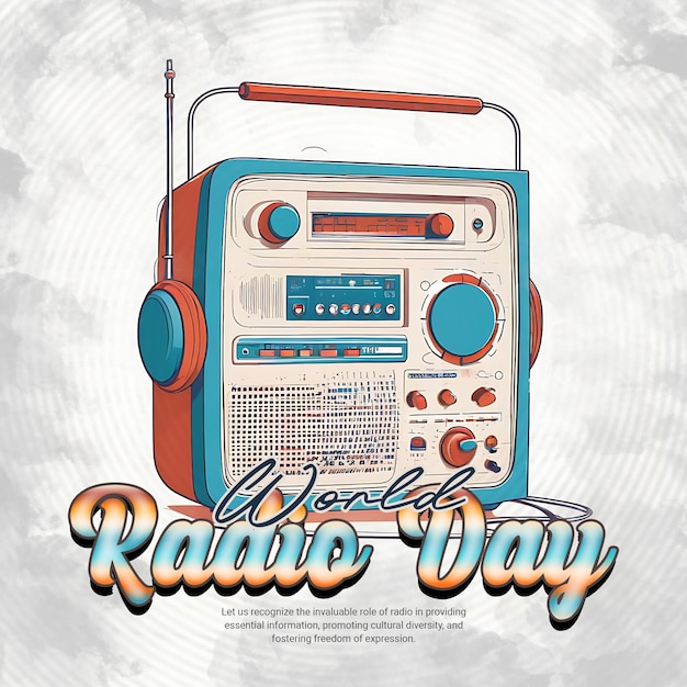 PSD world radio day music day social media post banner template