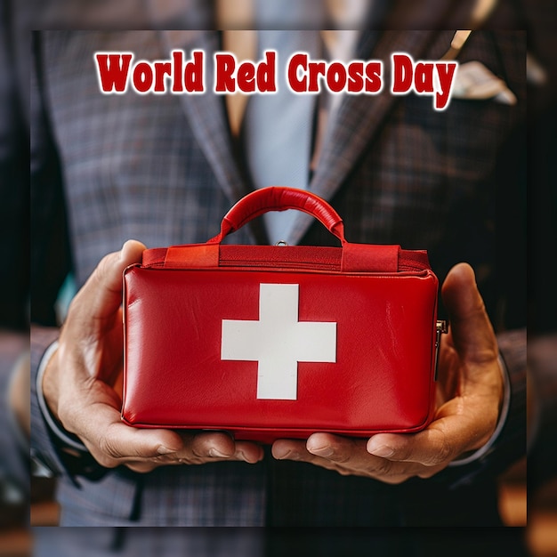 PSD world red cross day international celebration background