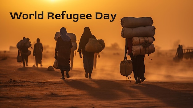 World refugee day international immigration world day of war orphans concept background