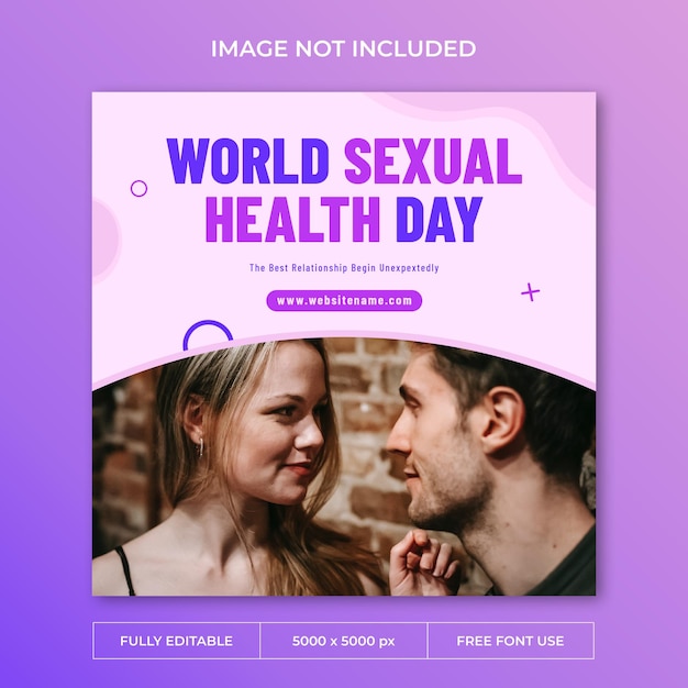 Шаблон поста в социальных сетях всемирного дня сексуального здоровья в instagram