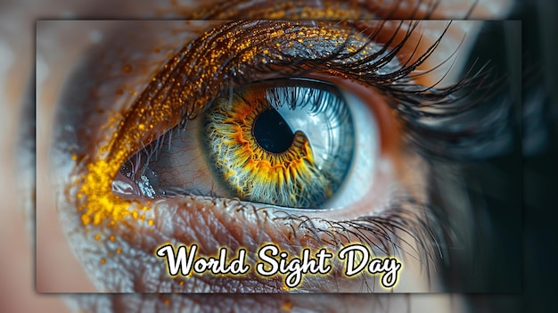 PSD world sight day background for social media post design