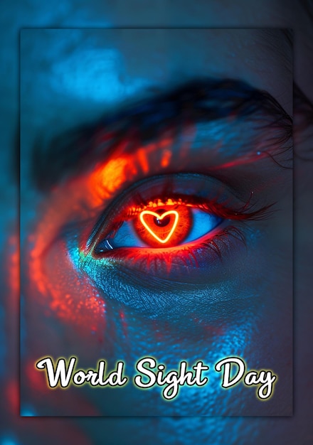 PSD world sight day background for social media post design