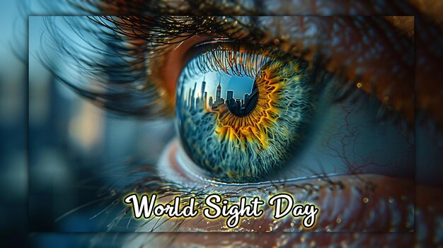 PSD world sight day background for social media post design