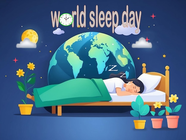 PSD world sleep day background design template