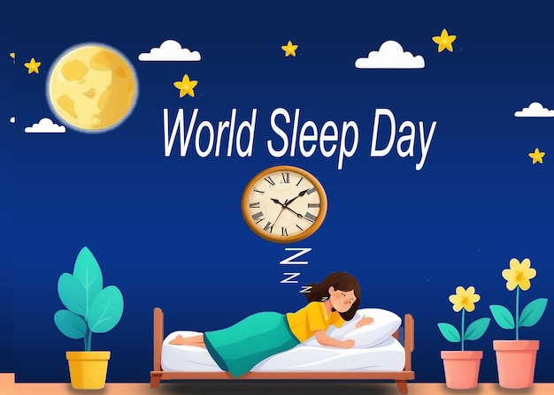 World sleep day background design template