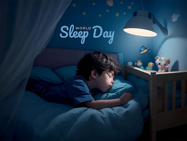 PSD world sleep day celebration background design