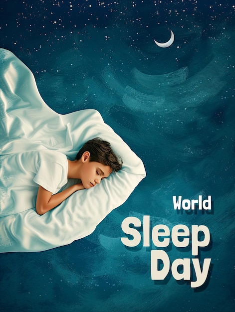 PSD Шаблон плаката всемирного дня сна и шаблон социальных сетей дня сна