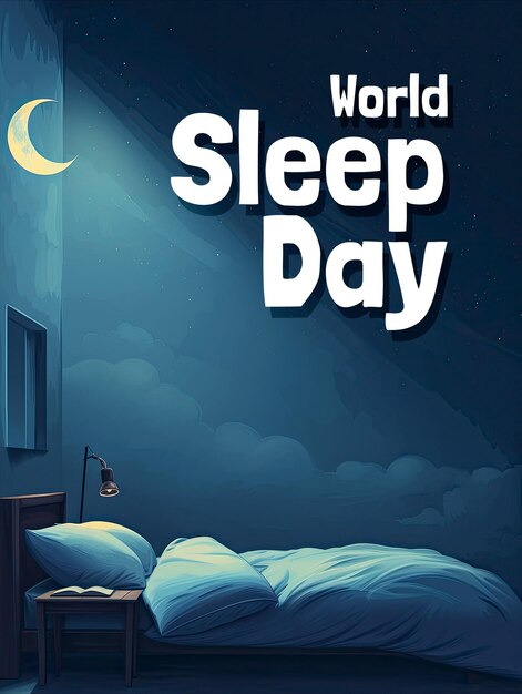 PSD world sleep day poster template and sleep day media social template