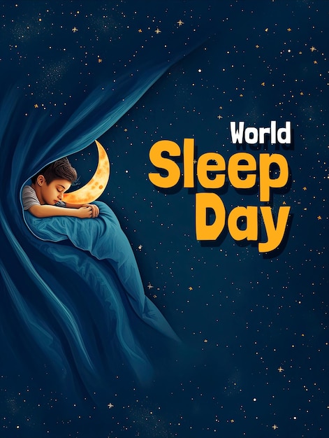 PSD world sleep day poster template and sleep day media social template