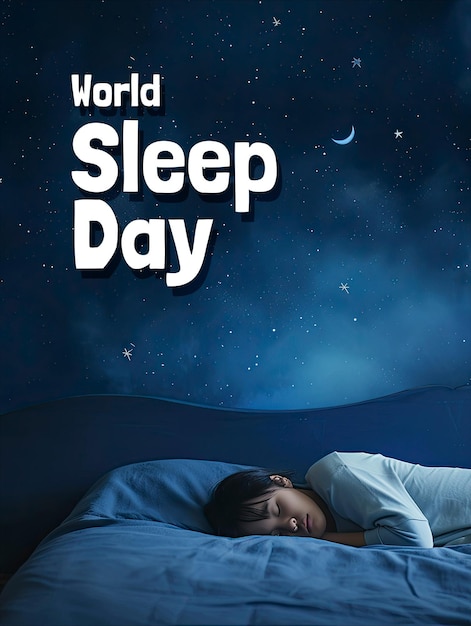 PSD modello di poster della giornata mondiale del sonno e modello di social media della giornata del sonno