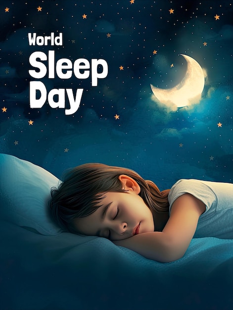 PSD world sleep day poster template and sleep day media social template