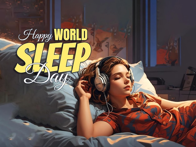 PSD banner sui social media per la giornata mondiale del sonno