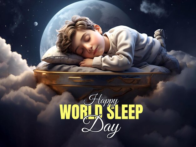 PSD banner sui social media per la giornata mondiale del sonno