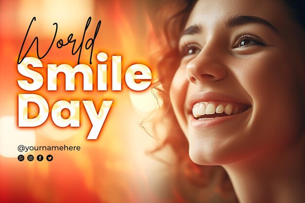 PSD world smile day background and banner desing