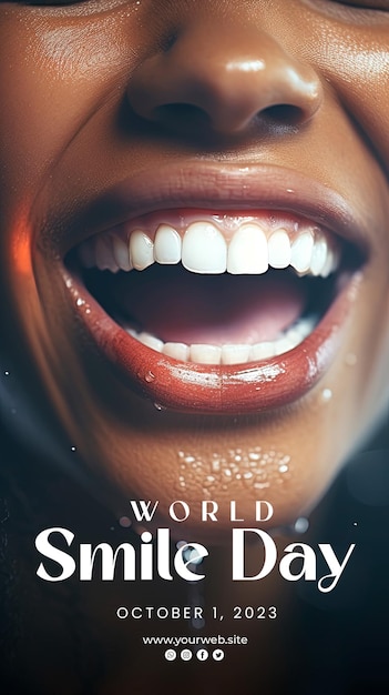 Sfondo della giornata mondiale del sorriso e poster della giornata del sorriso