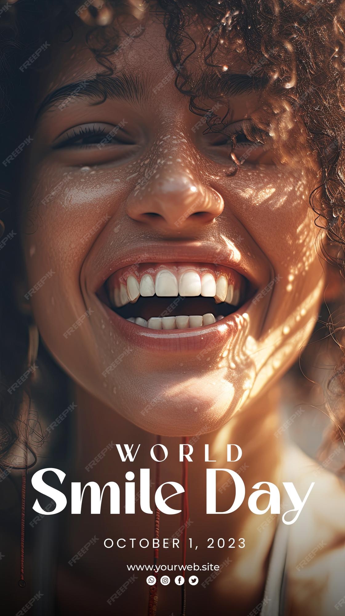 Premium PSD World Smile Day background and smile day poster