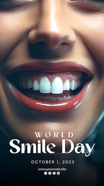 Sfondo della giornata mondiale del sorriso e poster della giornata del sorriso