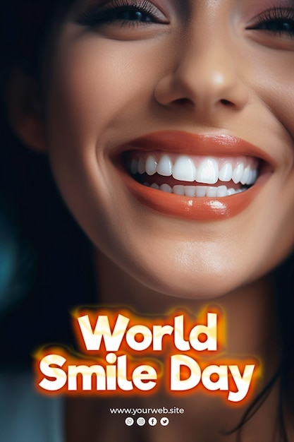 Sfondo della giornata mondiale del sorriso e poster smlie