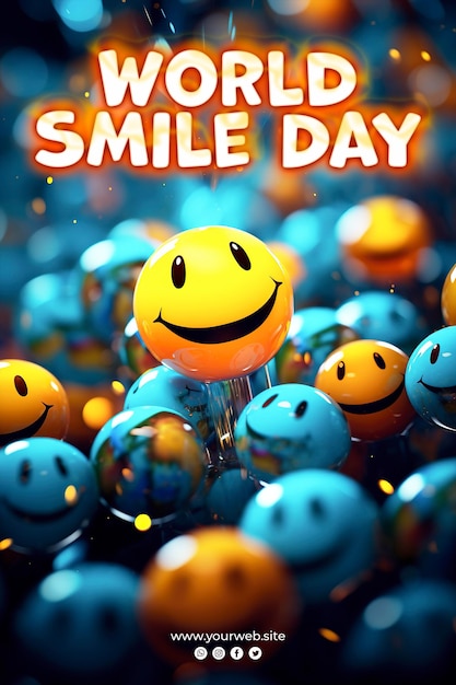 World smile day background and smlie poster