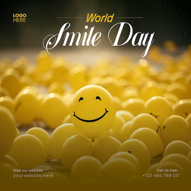 PSD world smile day social media instagram post template smile poster