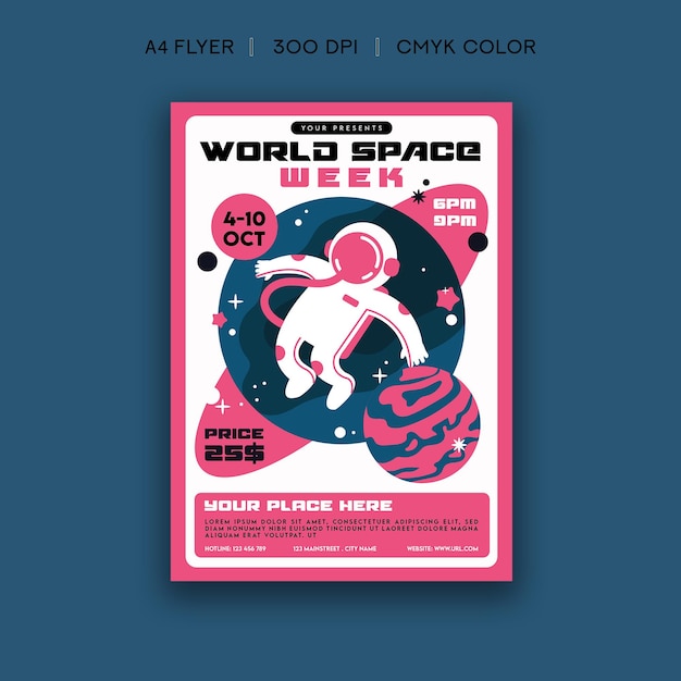 PSD world space week flyer