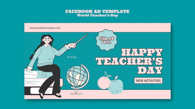 PSD world teacher's day facebook template