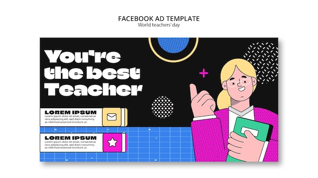 PSD world teacher's day facebook template