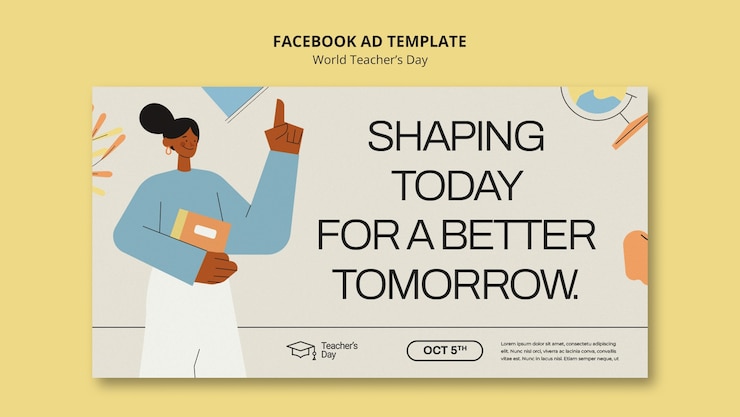 PSD world teacher's day facebook template