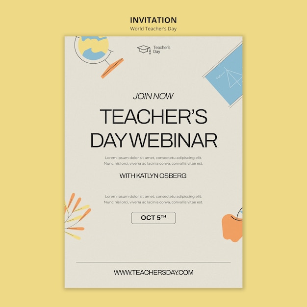 World teacher's day invitation template