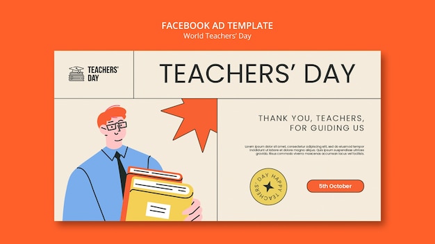 World teacher's day template design