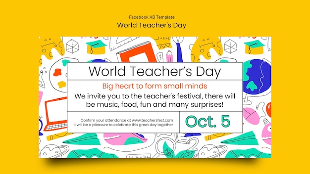 PSD world teachers' day facebook template