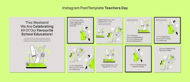 PSD post instagram della giornata mondiale degli insegnanti