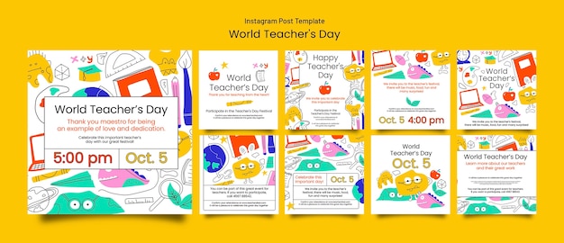 PSD world teachers' day instagram posts