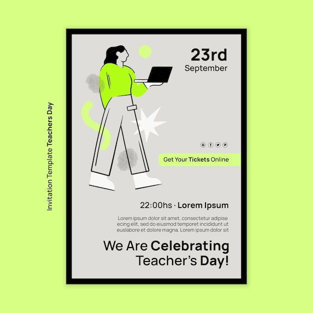 PSD world teachers' day invitation template