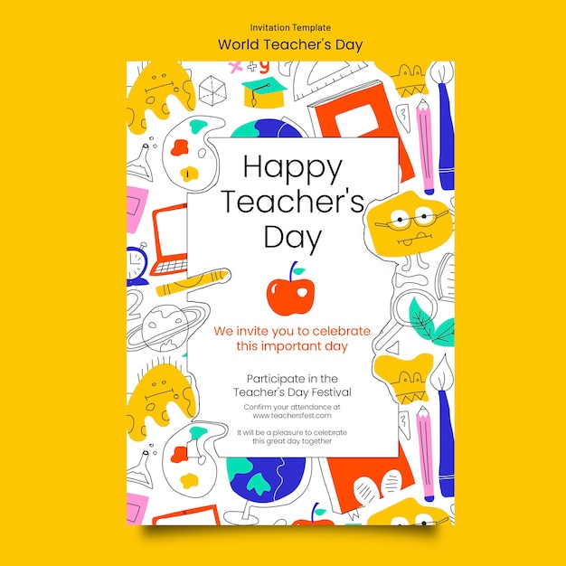 PSD world teachers' day invitation template