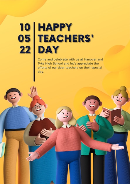 World teachers day psd flayer poster