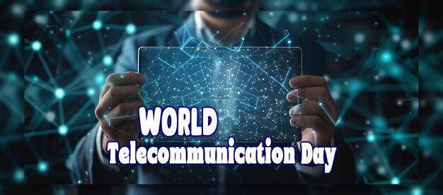 World telecommunication day smart city and communication network telecommunication background