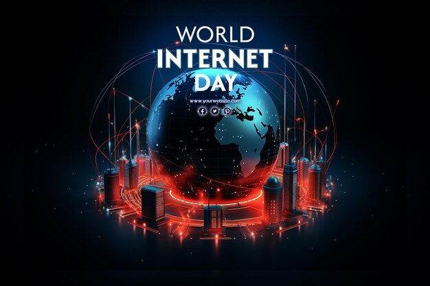 PSD world telecommunication day and world internet day background for social media