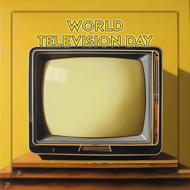 PSD world television day 21 november concept classic vintage tv for social media post