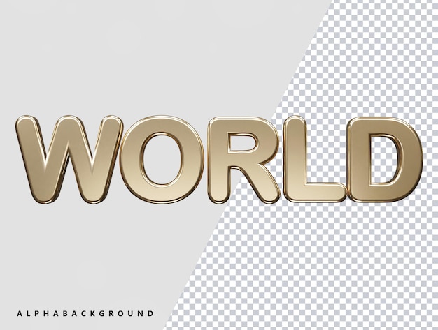 World text effect 3d rendering element