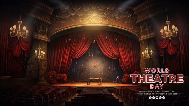 World theatre day background psd