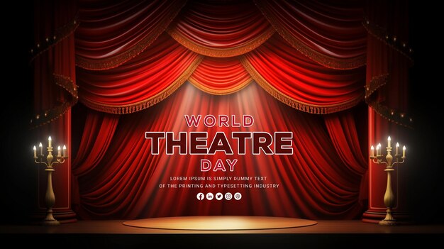 PSD world theatre day background psd