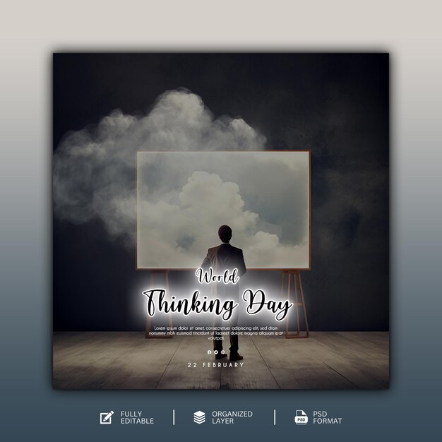 World thinking day graphic and social media design template