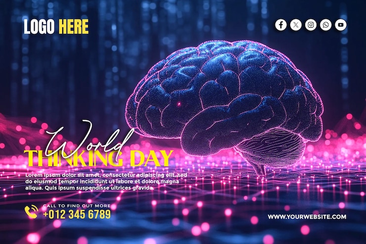 PSD world thinking day social media banner poster template