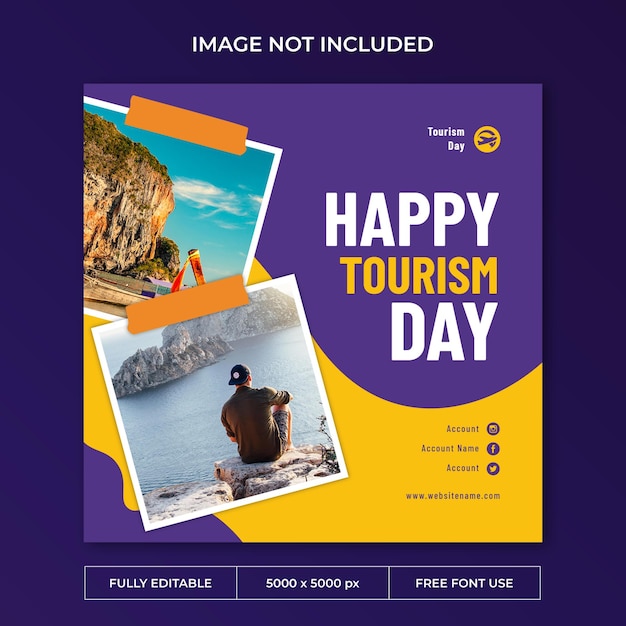 World tourism day instagram post social media template