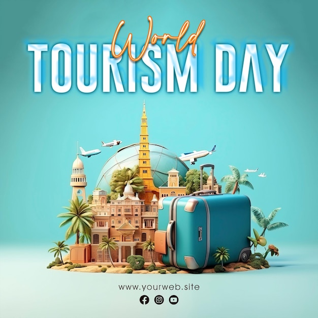 Giornata mondiale del turismo post sui social media design