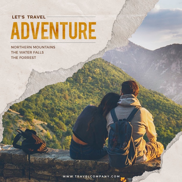 World travel adventure social media post 2020