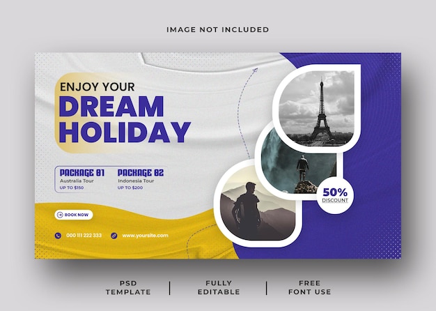 the world travel adventure social media web banner template